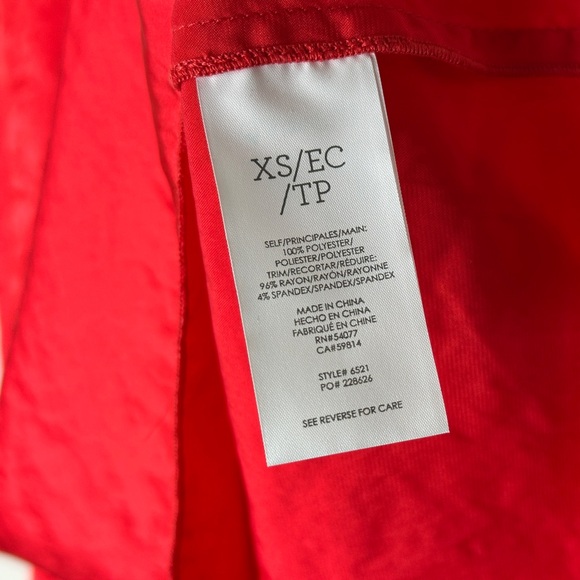 CAbi Complete Top | Ruby Red Sleeveless Blouse | Bold Colorblock Tee - Picture 6 of 12